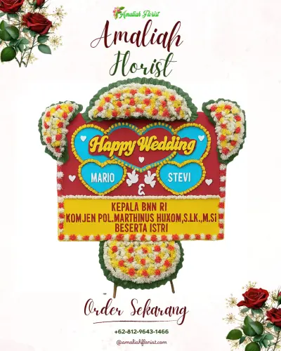 Karangan Papan Bunga Pernikahan di Mulusan